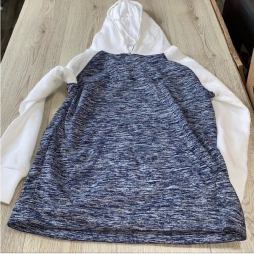 Coconut creek Blue and White Hooded Sweatshirt hoodie sweater top